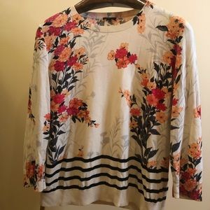Talbots Floral & Stripes Sweater